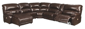 Hallstrung 6Piece Reclining Sectional with Chaise and Power